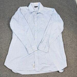 Gitman Bros Mens 18.5-36 Tall Blue TTX Pinpoint 2x2 Cotton Oxford Dress Shirt